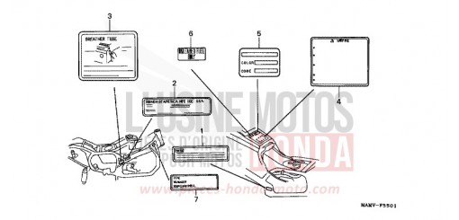 ETIQUETTE DE PRECAUTIONS (2) GL1500SEW de 1998